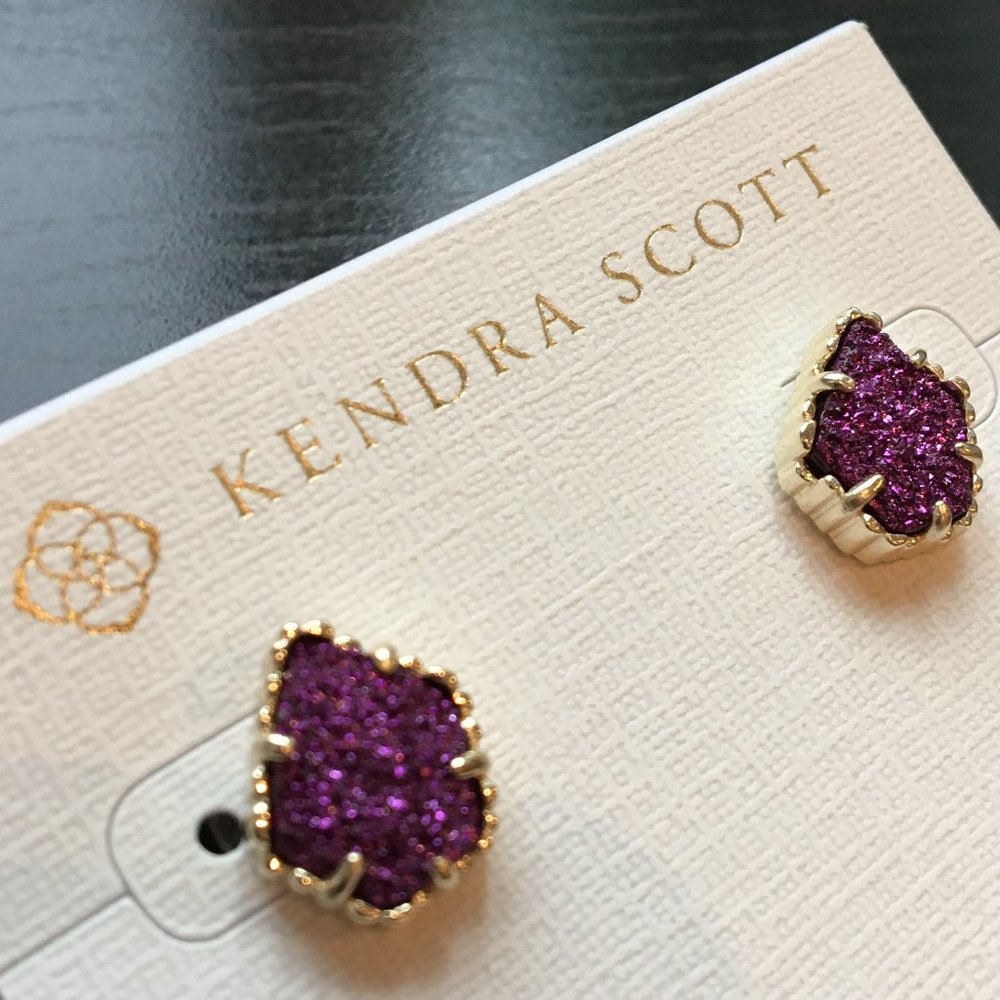 Kendra Scott Tessa Gold Stud Earrings - Purple